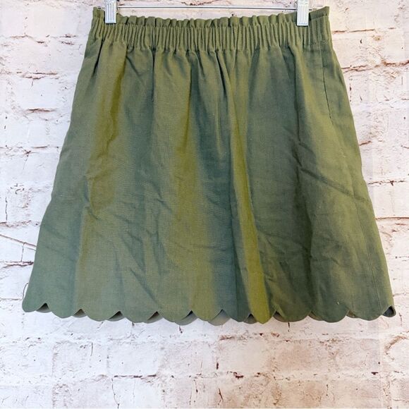 J. Crew Dresses & Skirts - J. Crew linen cotton scalloped skirt